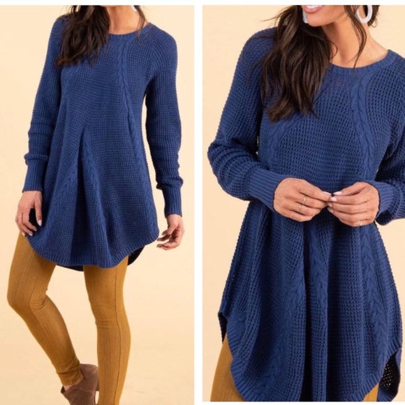Agnes Dora Cable Knit Tunic Sweater 